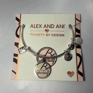 Alex and Ani Silver Bangle with Charms